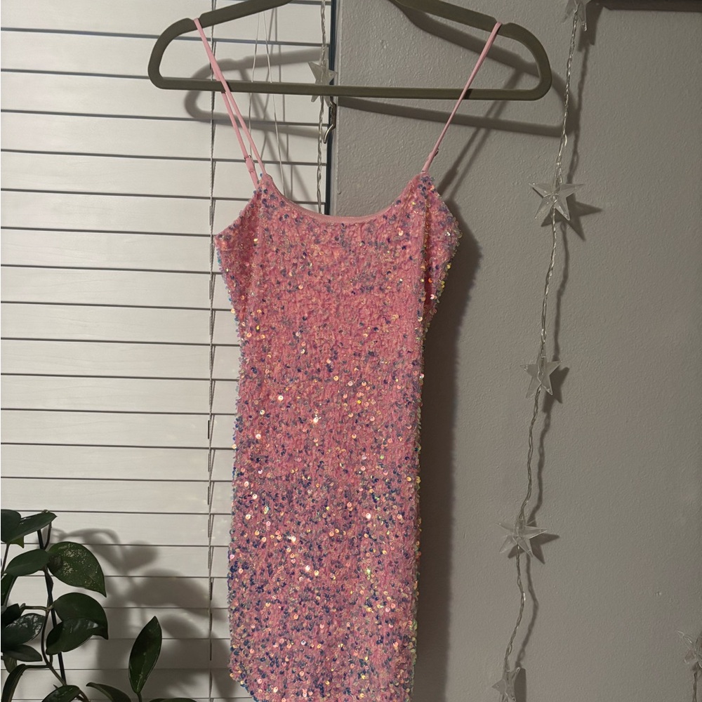 Lucy in the Sky Sparkling Pink Mini Dress